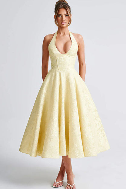 Elegant V-Neck Sleeveless Maxi Evening Dress