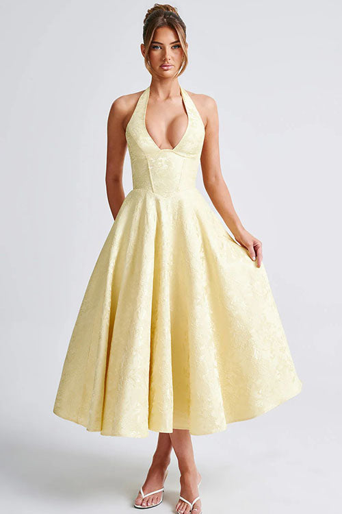 Elegant V-Neck Sleeveless Maxi Evening Dress