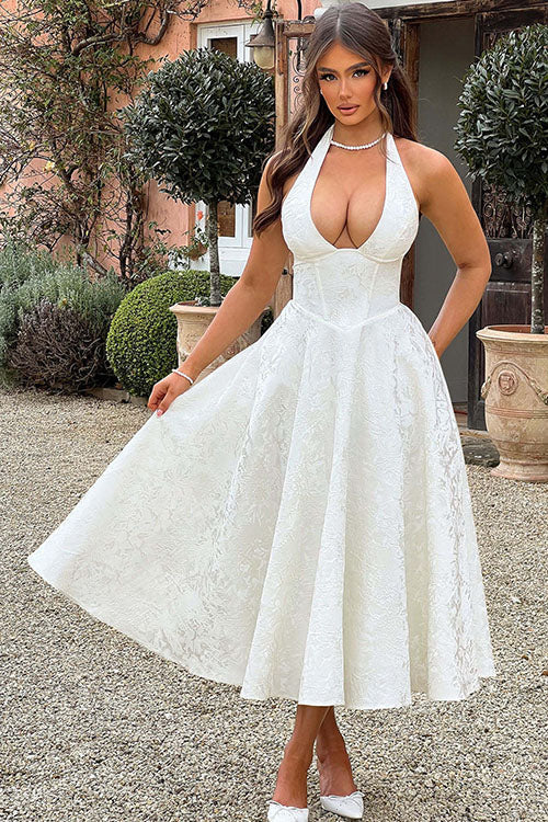 Elegant V-Neck Sleeveless Maxi Evening Dress
