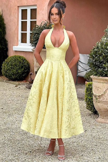 Elegant V-Neck Sleeveless Maxi Evening Dress