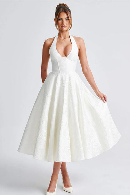 Elegant V-Neck Sleeveless Maxi Evening Dress