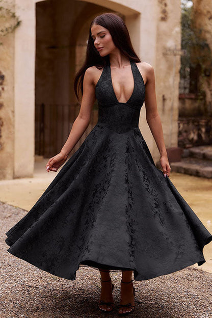 Elegant V-Neck Sleeveless Maxi Evening Dress
