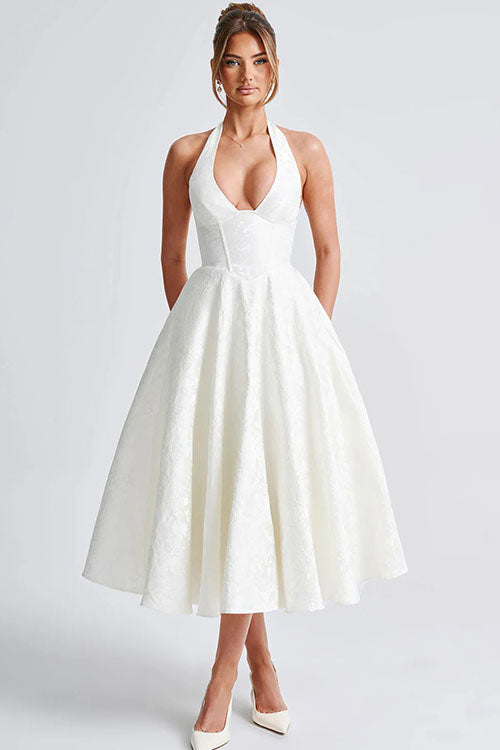 Elegant V-Neck Sleeveless Maxi Evening Dress