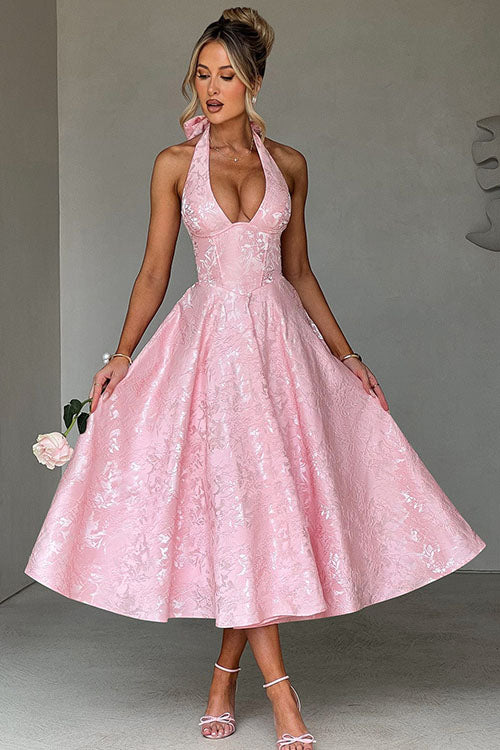 Elegant V-Neck Sleeveless Maxi Evening Dress