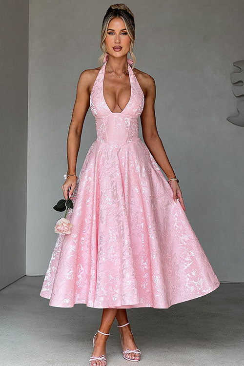Elegant V-Neck Sleeveless Maxi Evening Dress