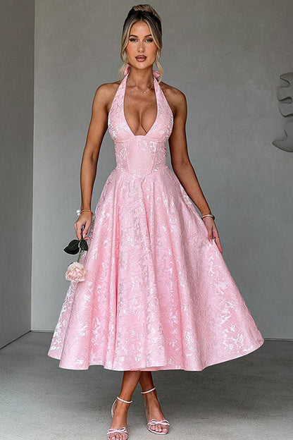 Elegant V-Neck Sleeveless Maxi Evening Dress