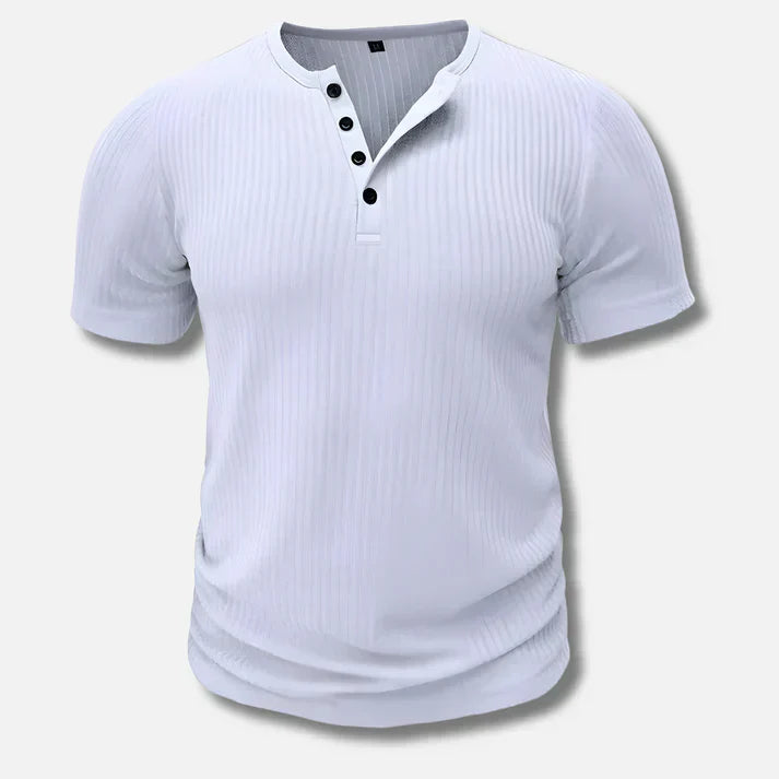 Classic Fit Mens Button Front Tee Shirt
