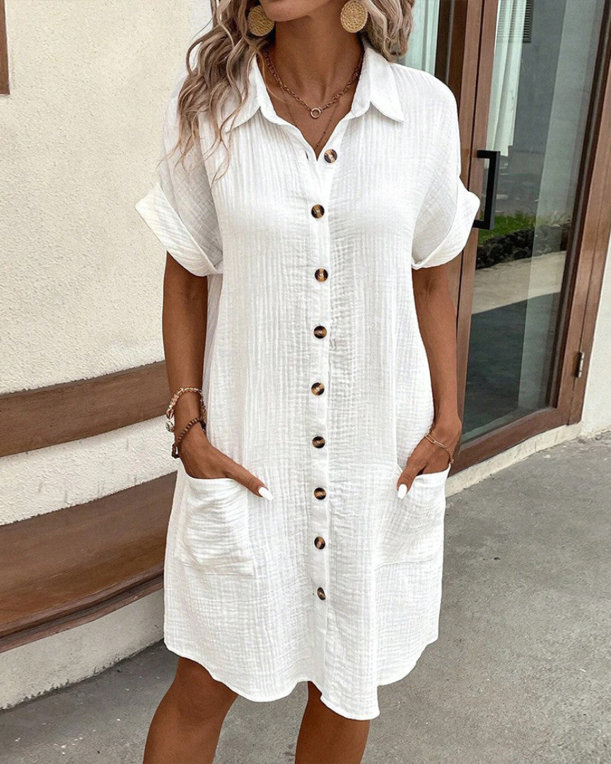 Comfortable Casual Short Sleeve Dress - Nocini