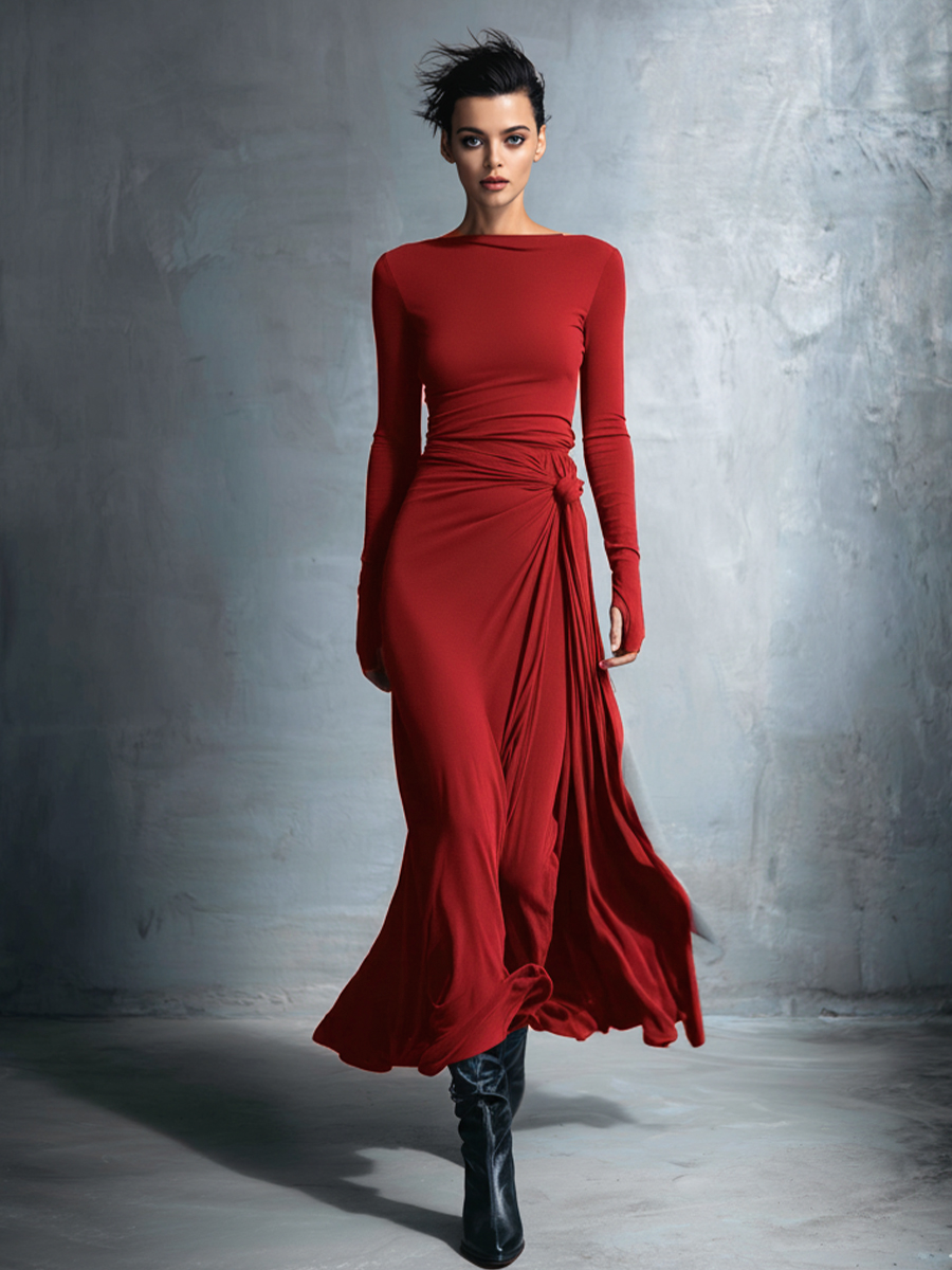 Relaxing Maxi Wrap Dress
