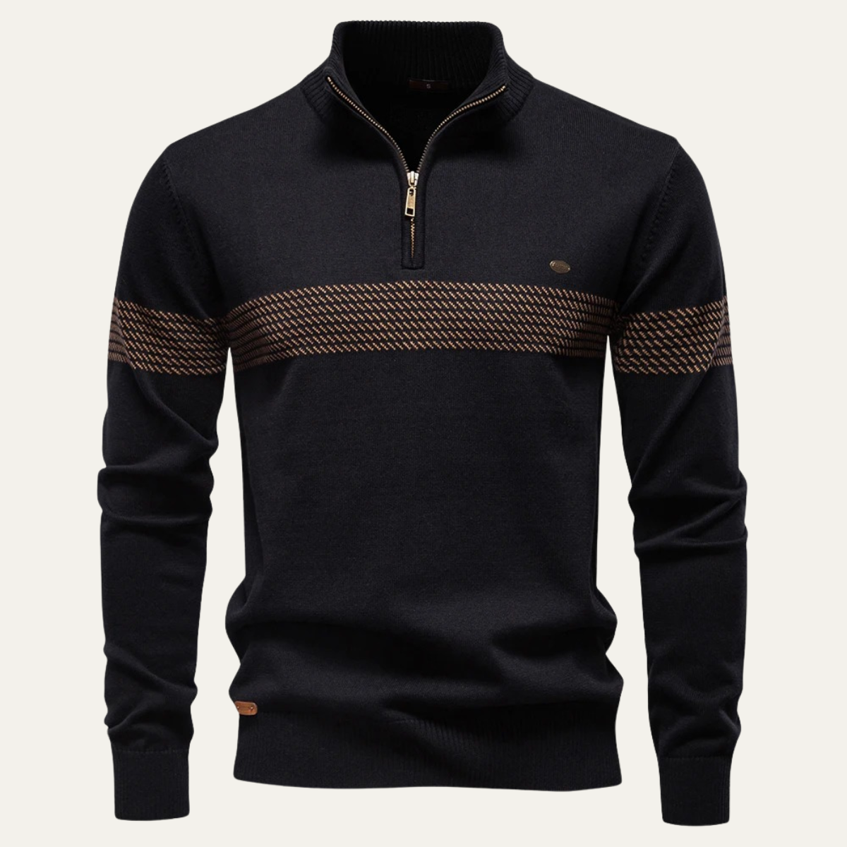 Warm Mens Half Zip Wool Sweater - Nocini