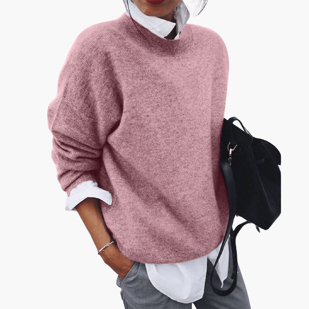 Cozy Oversized Crew Neck Women's Sweater - Olytrend