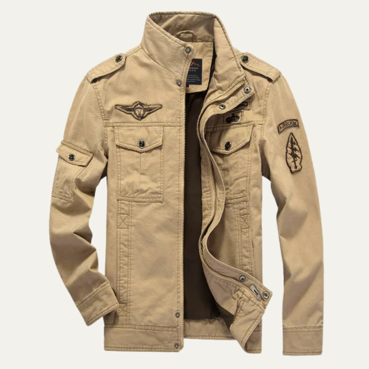 Rugged Mens Military Style Cargo Coat