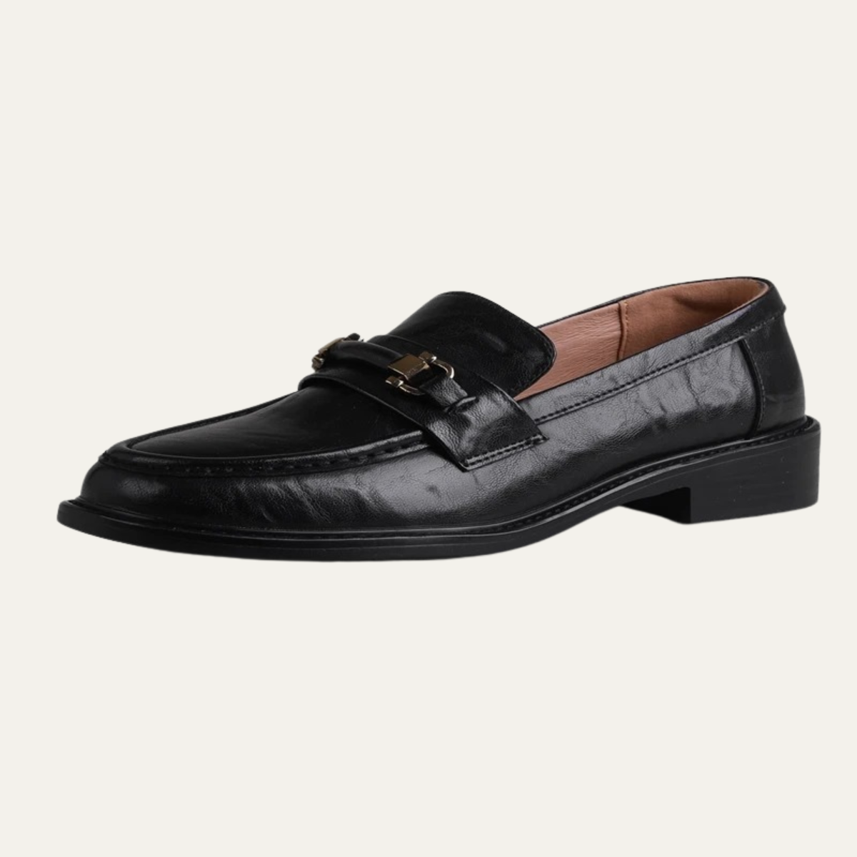 Men's Genuine Leather Slip On Loafers with Silver Buckle - Nocini