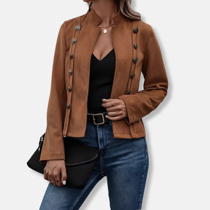 Slim Fit Blazer Jacket with Decorative Buttons - Nocini