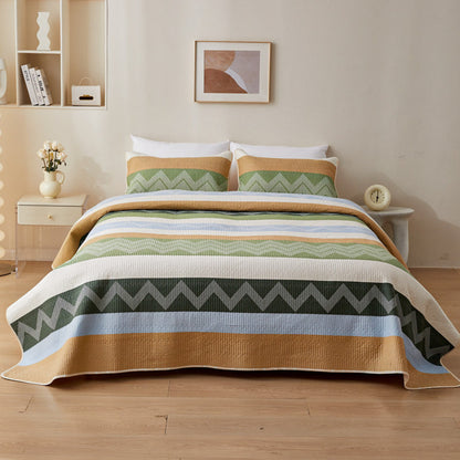 Soft Plush Quilted Bedding with Geometric Pattern - Nocini