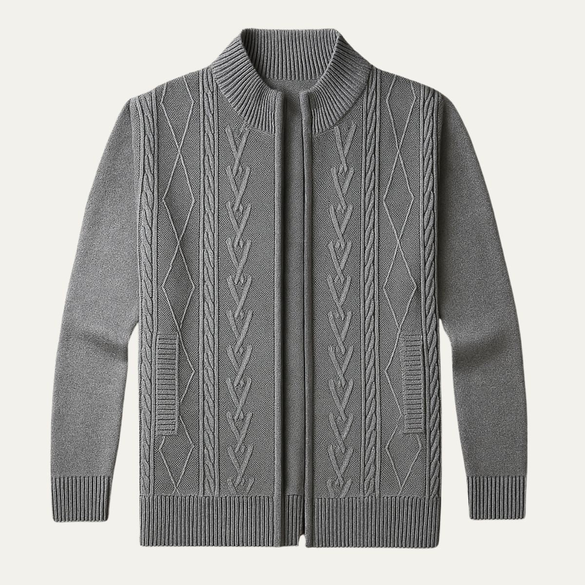 Traditional Mens Crew Neck Cardigan - Nocini