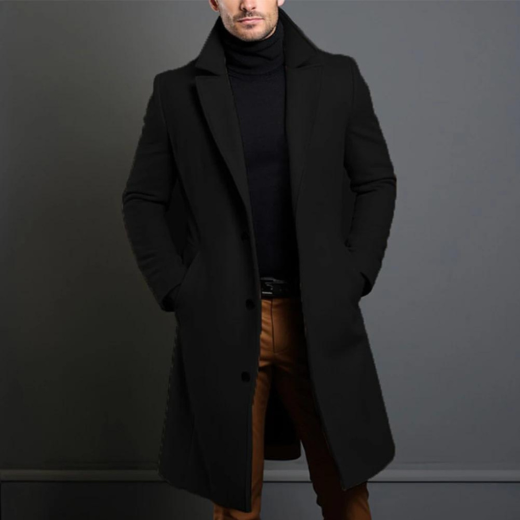 Classic Men's Winter Wool Overcoat - Olytrend