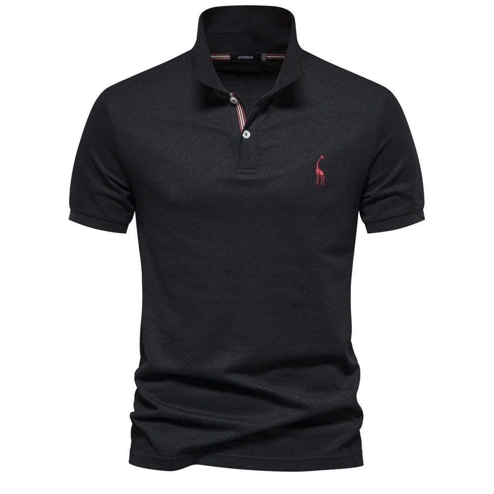Premium Polo Shirt with Embroidered Deer Design - Olytrend
