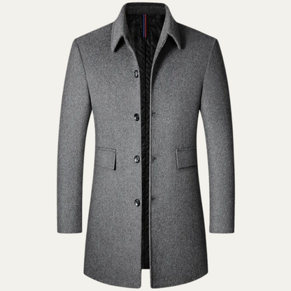 Classic Men's Thick Wool Overcoat - Nocini
