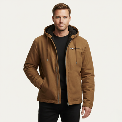 Men's Cozy Fleece Lined Vintage Hoodie Jacket