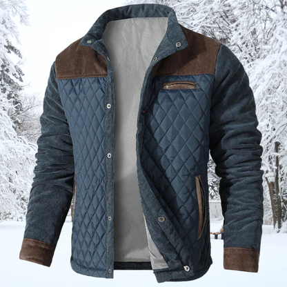 Warm Men's Padded Coat with Button Front - Nocini