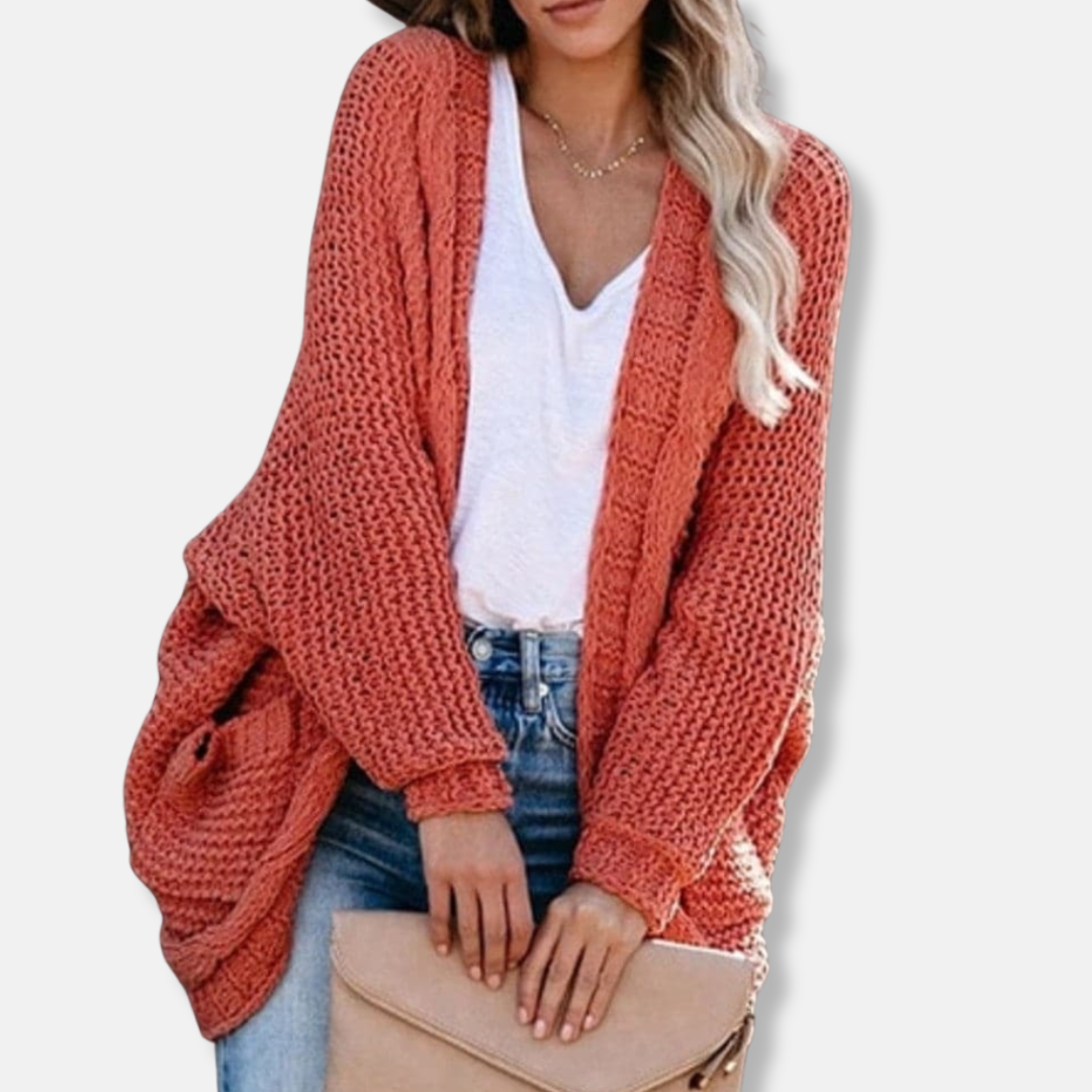 Cozy Oversized Wool Open Front Cardigan - Nocini