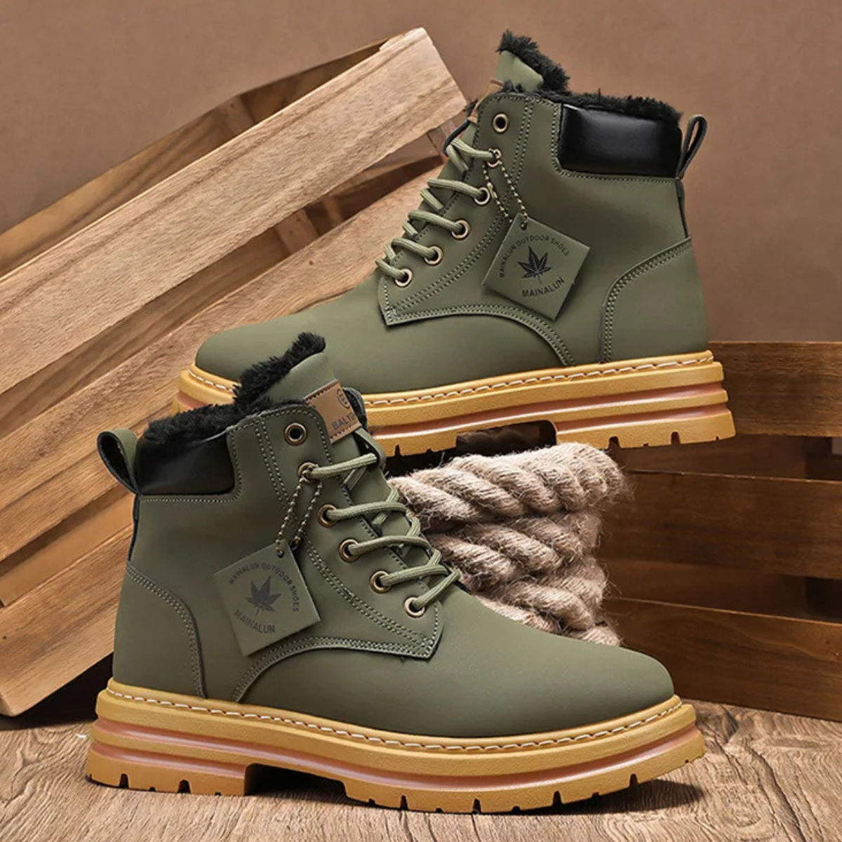Warm Waterproof Men's Insulated Snow Boots