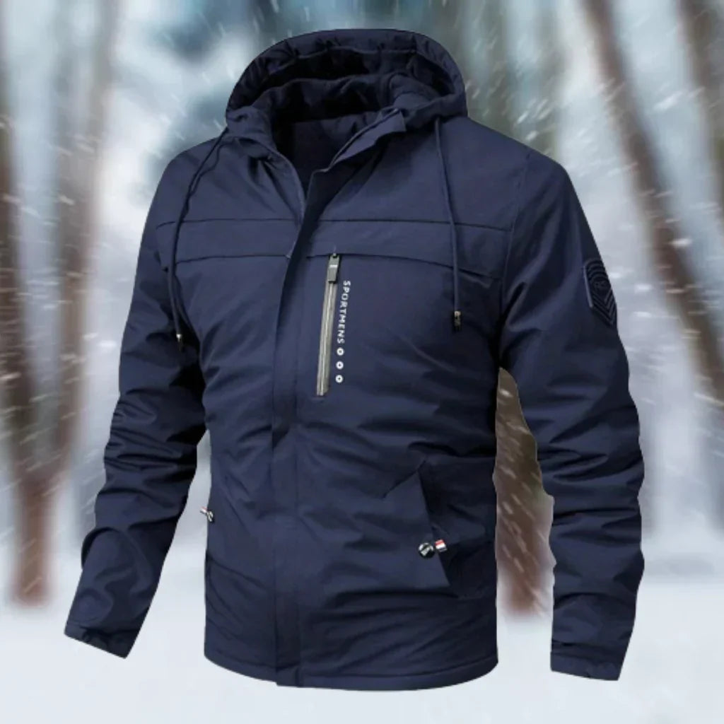 Waterproof Slim Fit Mens Hooded Zip Jacket - Nocini