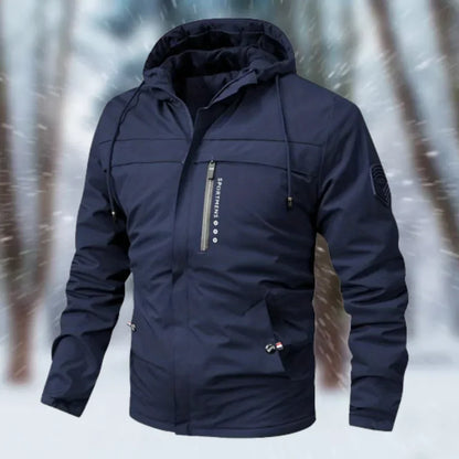 Waterproof Slim Fit Mens Hooded Zip Jacket - Nocini