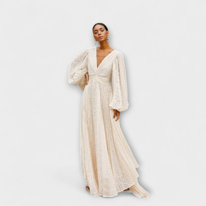 Comfortable White Summer Maxi Dress - Nocini
