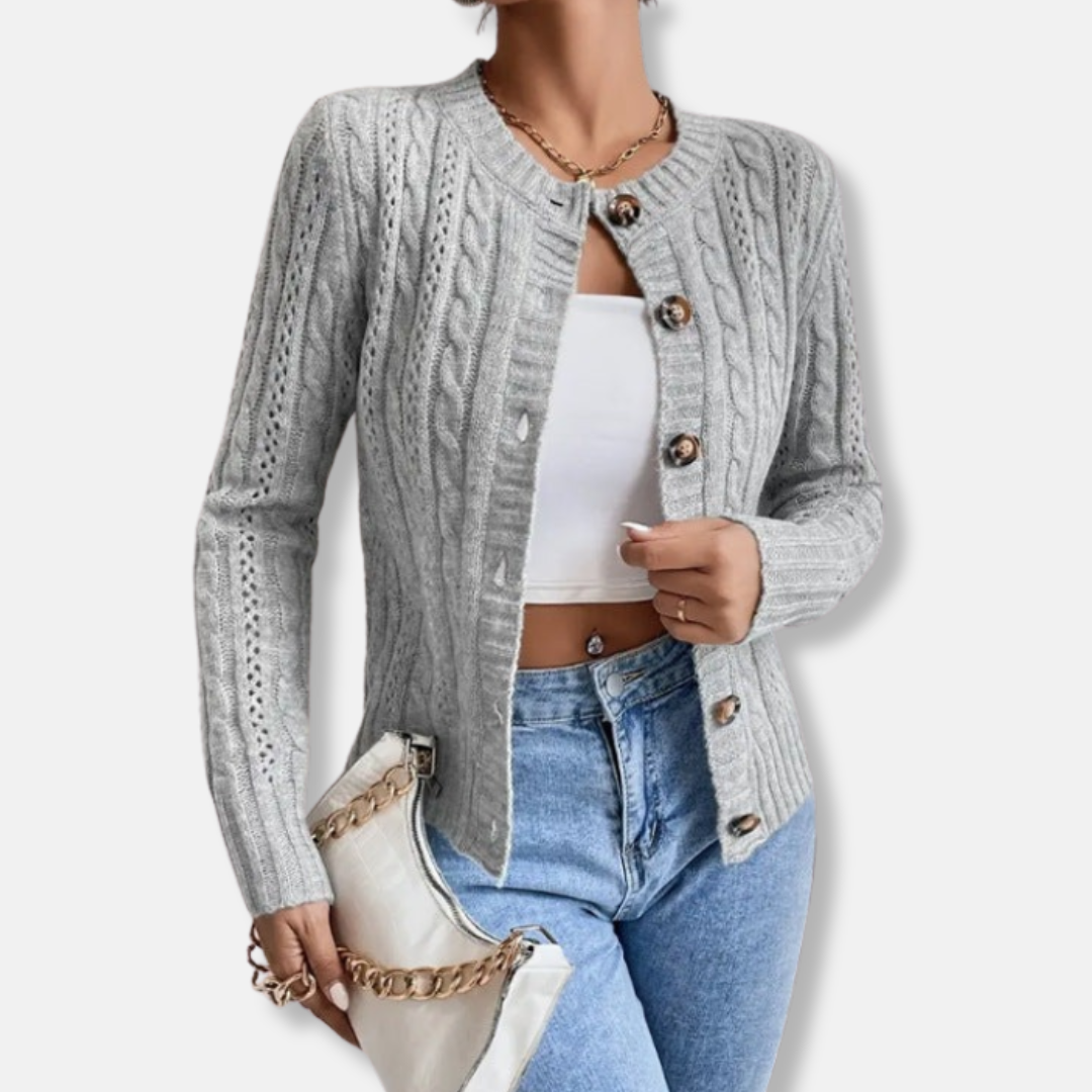 Cozy Cable Knit Open Cardigan - Nocini