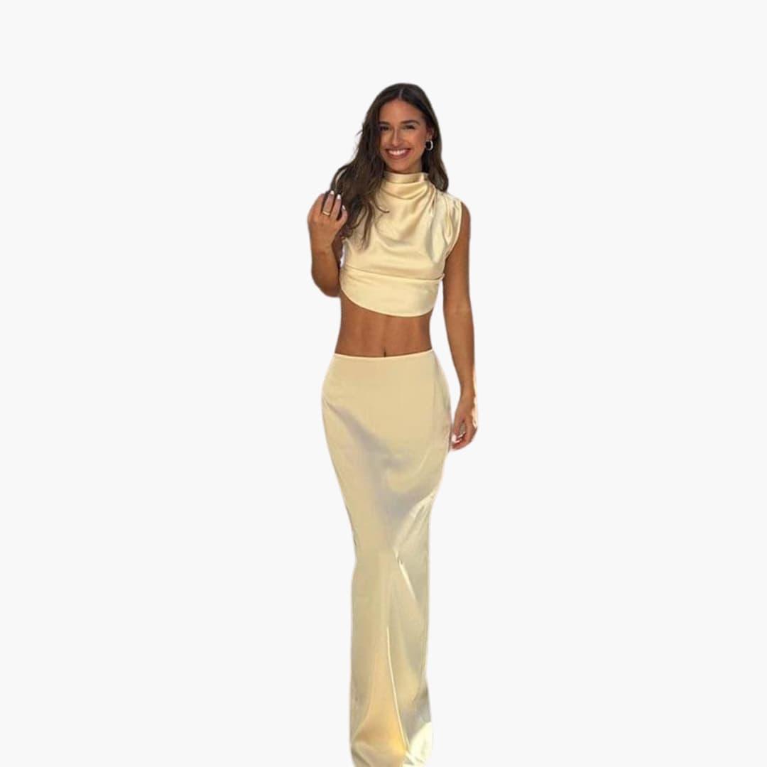 Luxurious Silk Two Piece Pantsuit for Women