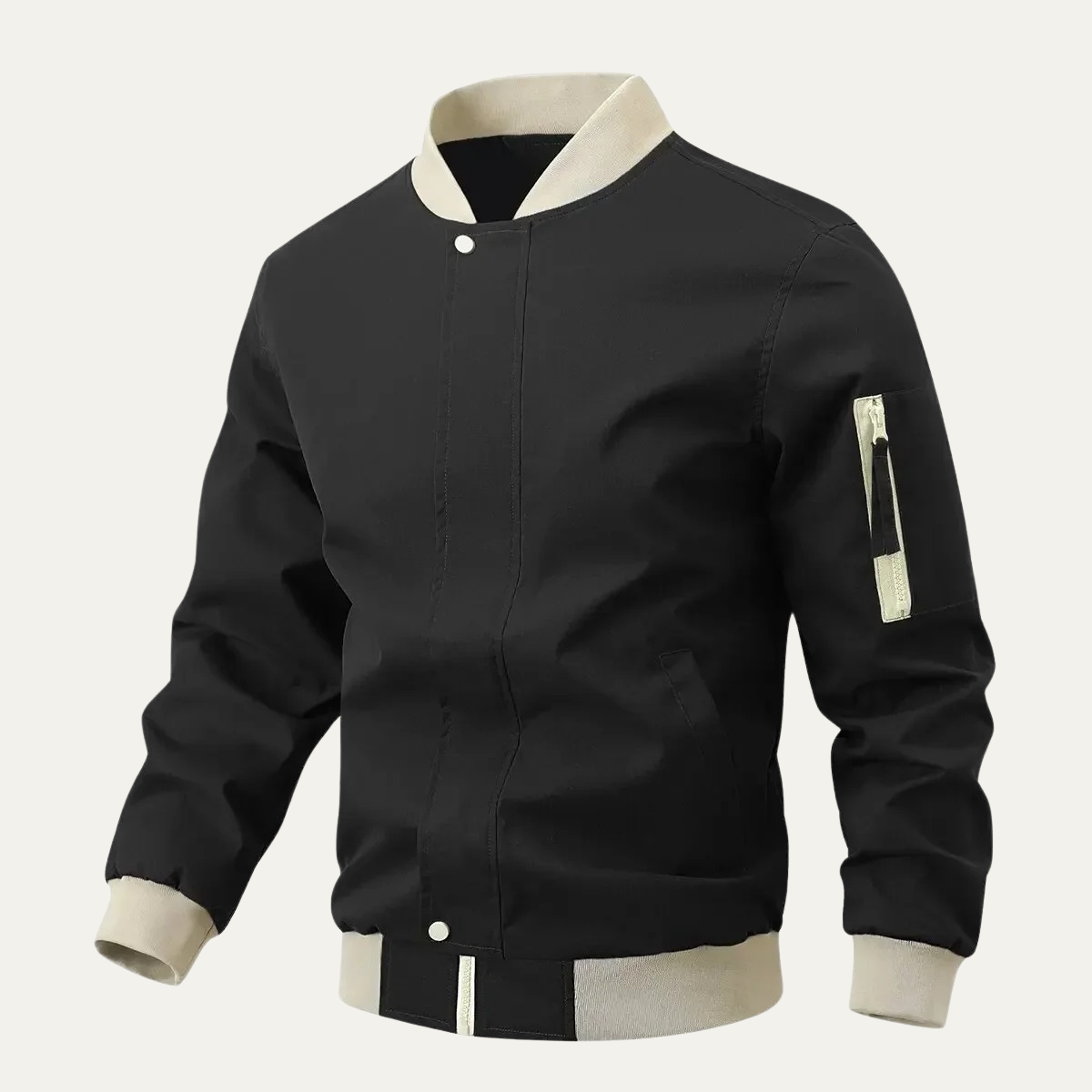 Relaxed Fit Men's Zipper Bomber Jacket