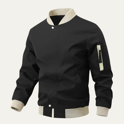 Relaxed Fit Men's Zipper Bomber Jacket