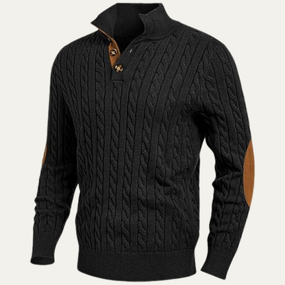 Classic Men's Crew Neck Cable Sweater - Nocini