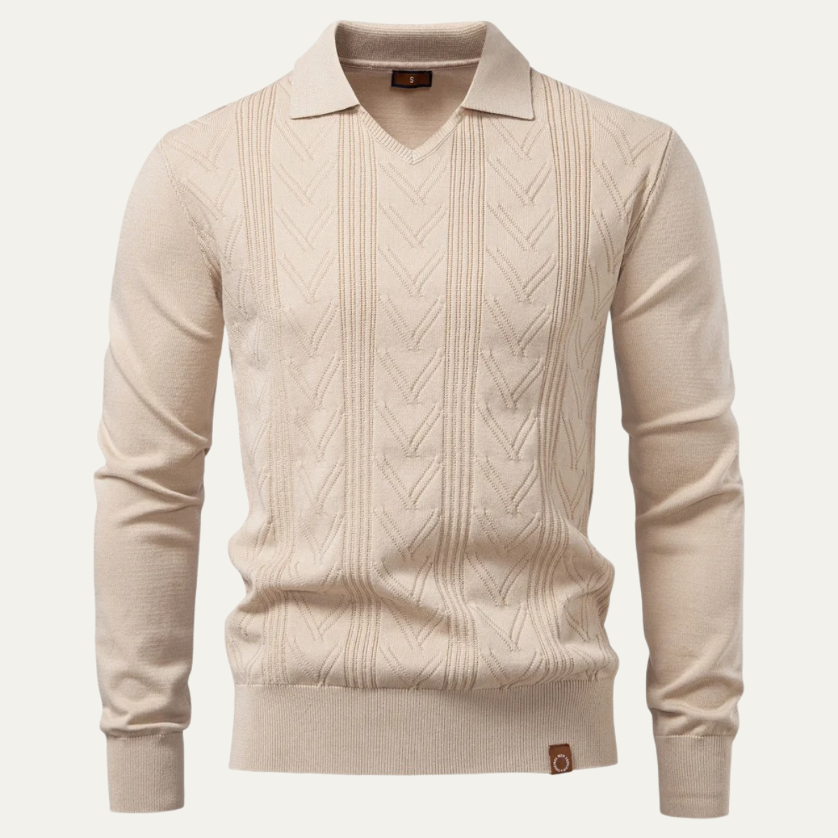 Classic Men's Crew Neck Knit Polo Sweater - Nocini