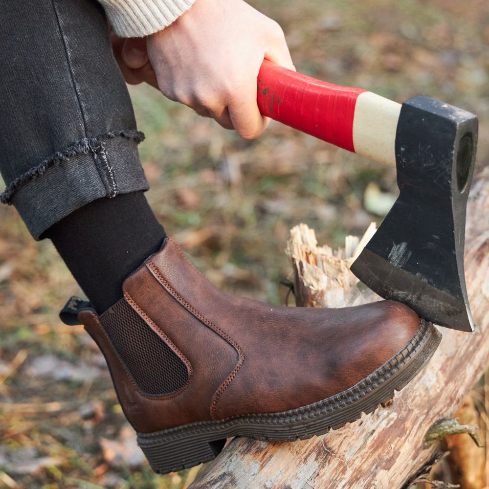 Tough Leather Work Boots for Men