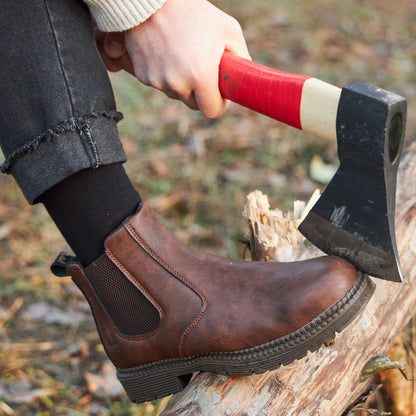 Tough Leather Work Boots for Men