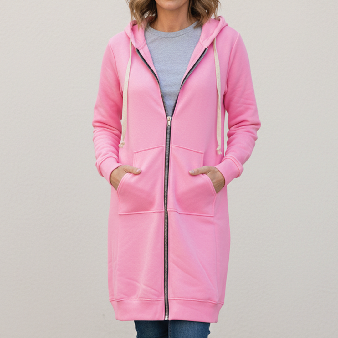 Women's Oversized Zip Up Hooded Jacket