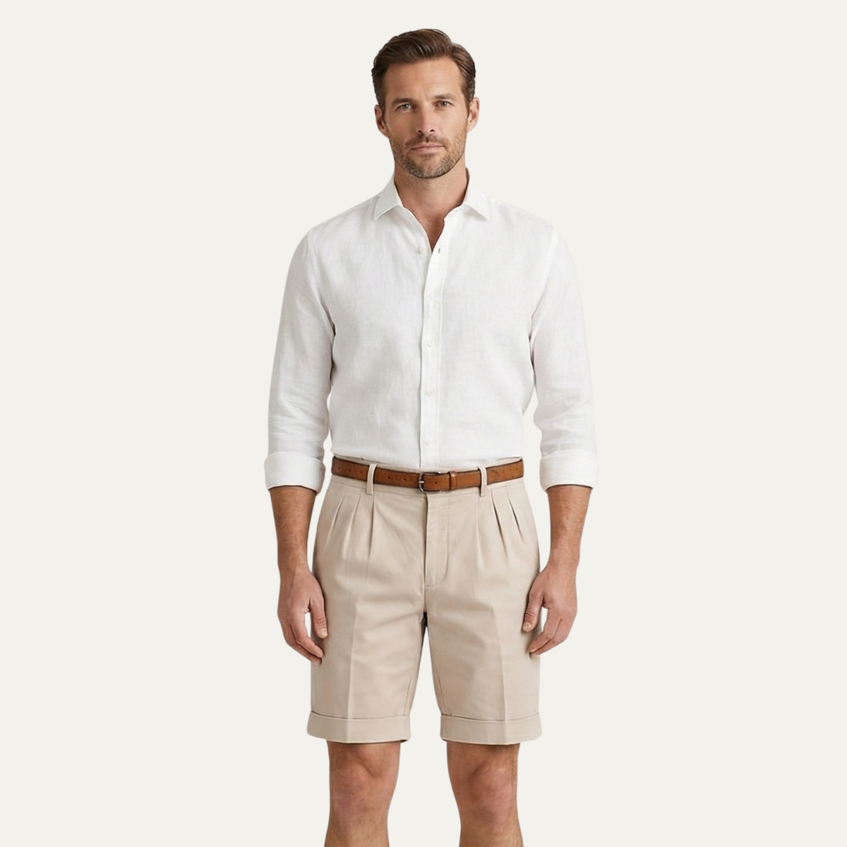 Classic Fit Linen Shorts for Men
