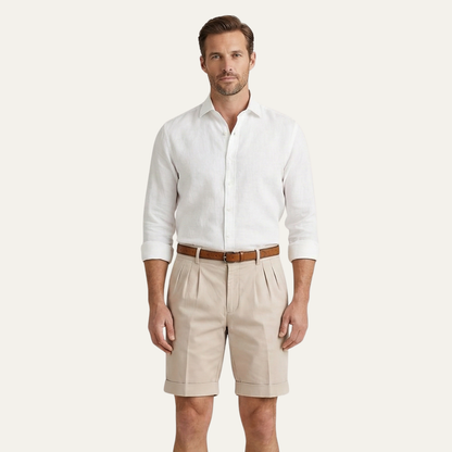 Classic Fit Linen Shorts for Men