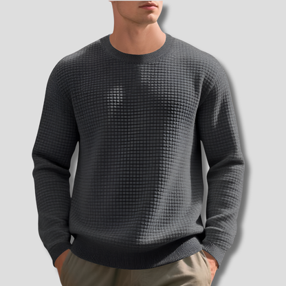 Cozy Textured Crew Neck Men's Sweater