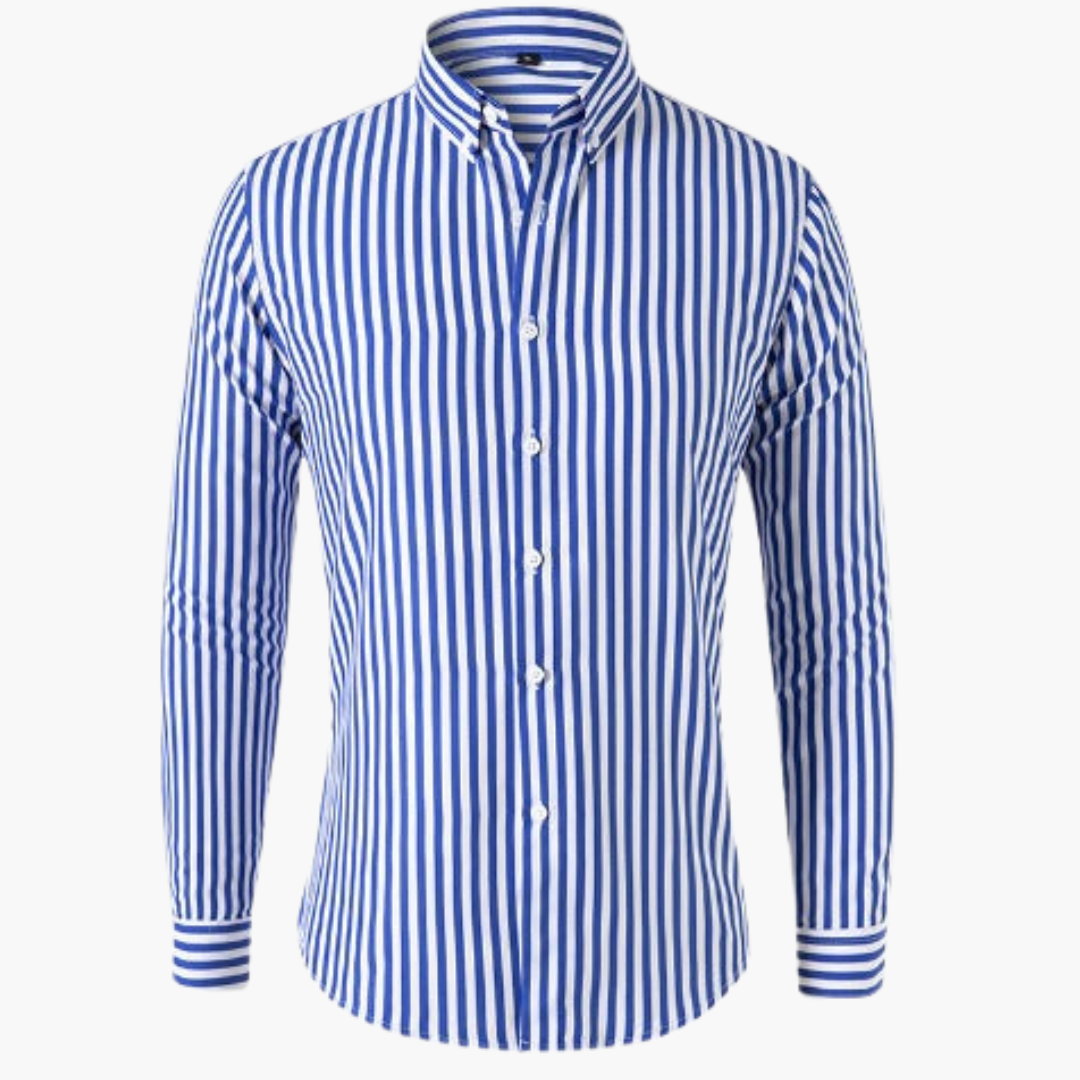 Classic Men's Striped Button Down Shirt - Olytrend