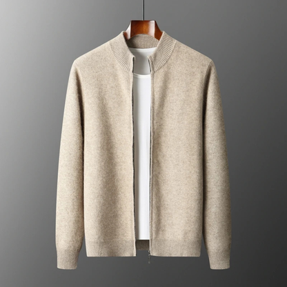 Premium Men's Soft Cashmere Zip Sweater