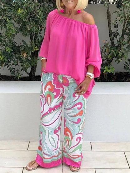 Fashionable Cold Shoulder 2 Piece Outfit - Olytrend