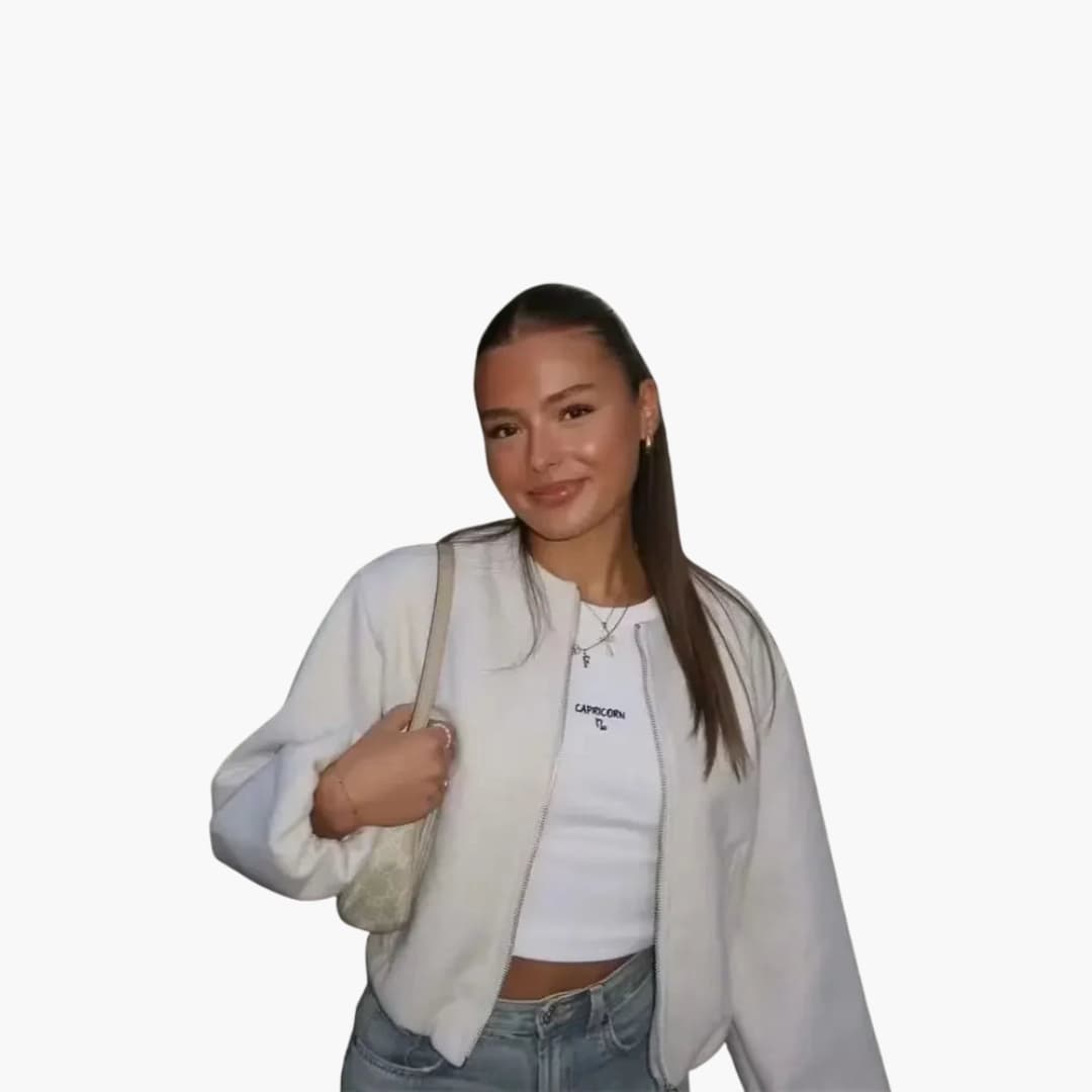 Classic Crew Neck Fall Jacket for Women - Olytrend