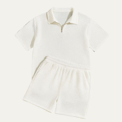 Casual Polo Shirt and Shorts Set for Men