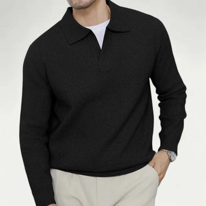 Classic Mens Crew Neck Knitted Polo Sweater