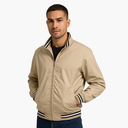 Men's Zip Up Jacket with Striped Bottom
