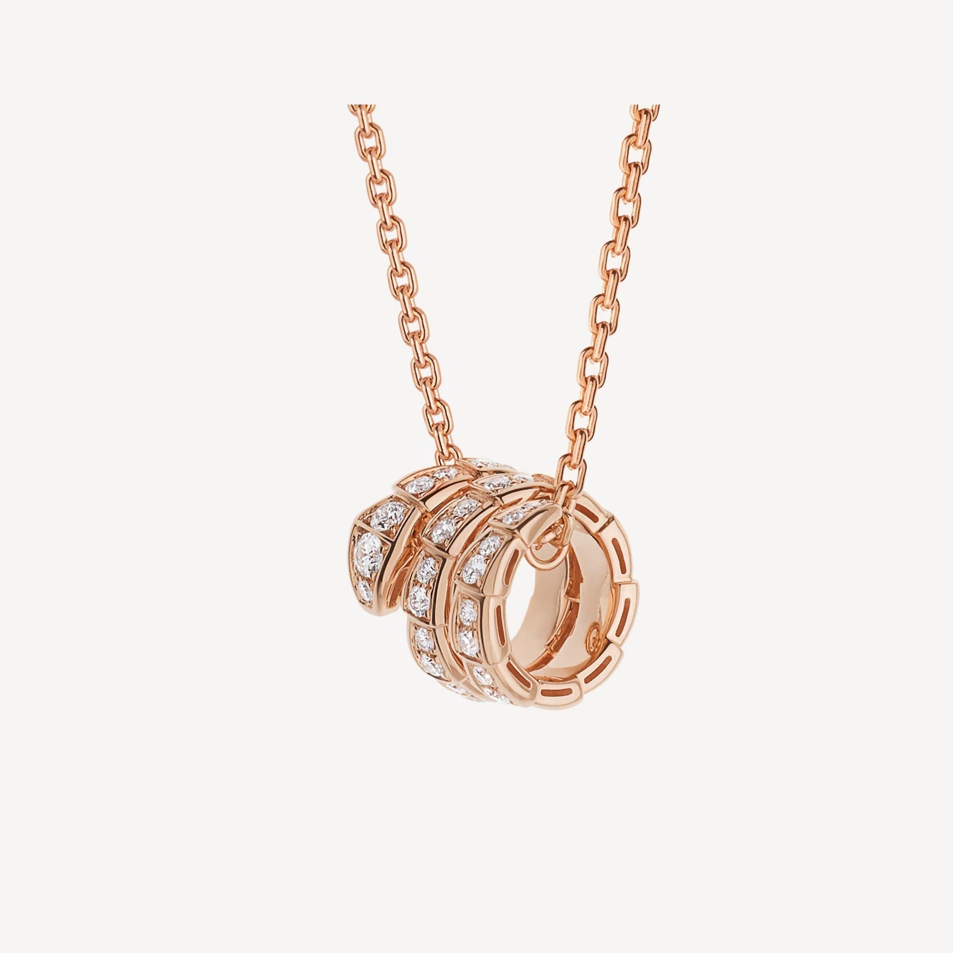 Luxury Silver Rose Gold Plated Pave Necklace - Pexav